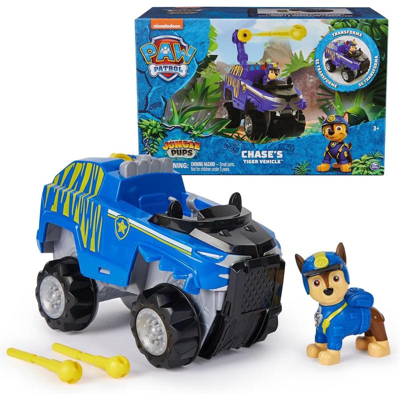 Paw Patrol Jungle Pups, Chase Tiger Vehicle, Toy Truck with Collectible Action Figure, Kids Toys for Boys & Girls Ages 3 and Up