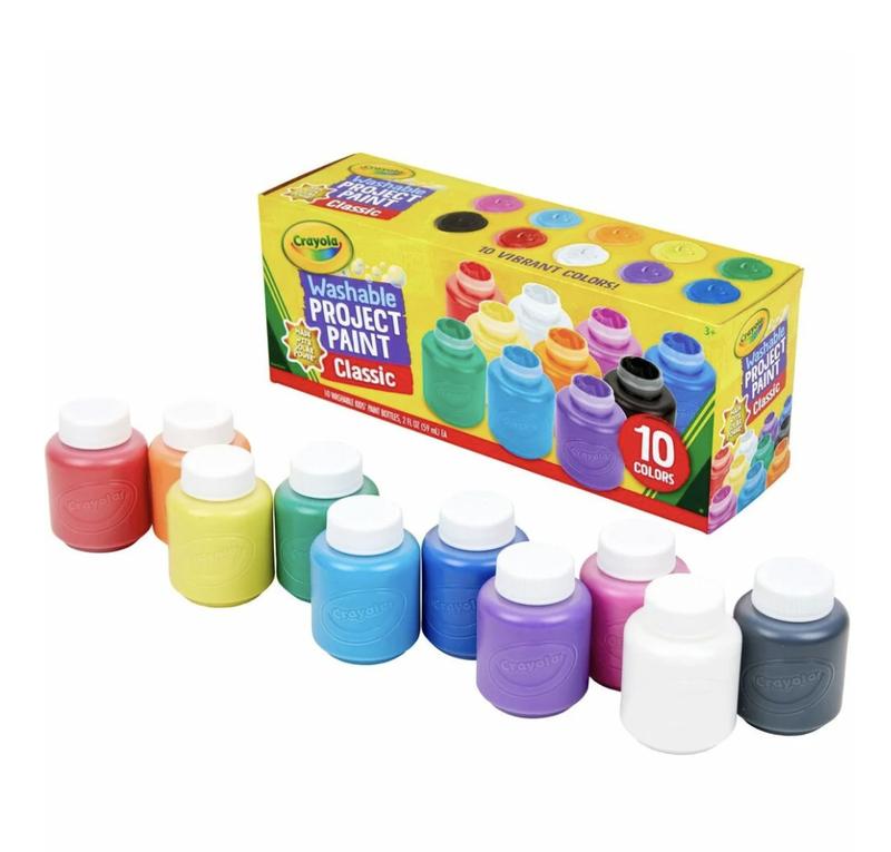 Crayola Washable Kids Paint Set, 10 Ct, Kids Stocking Stuffers, Holiday Arts & Crafts Supplies