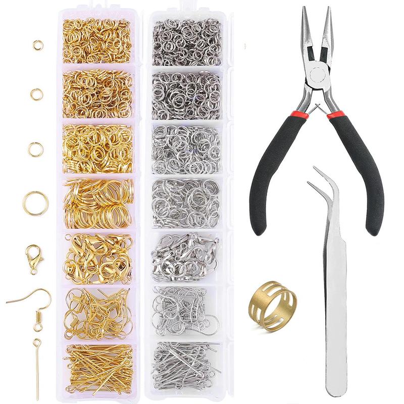 7 Grid Beading Tool Set (773pcs), DIY Handmade Headpiece Beaded Bracelet Necklace Earring Accessories, Flower Holder Lobster Buckle Pliers Tool Material Pack