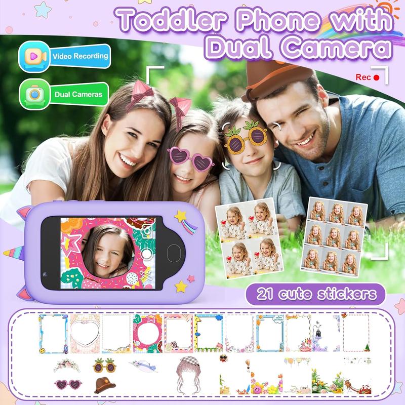 Kids Smart Phone for Girls - Unicorn Cell Phone Toy with 2.8