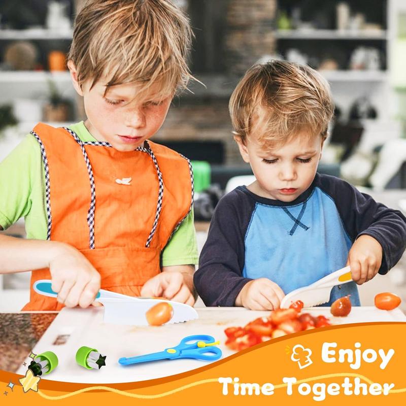 17 boxes Kids Cooking Sets Real Cooking Montessori Kitchen Toys for Toddlers Kids Safe Knives for  4 5 6 7 8 Year Old