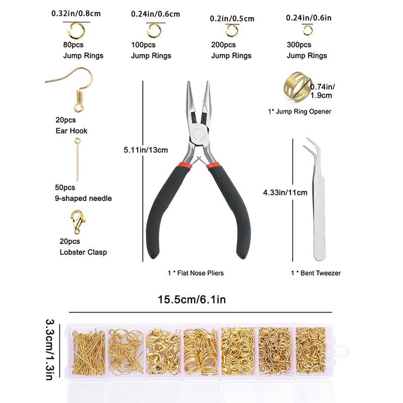 7 Grid Beading Tool Set (773pcs), DIY Handmade Headpiece Beaded Bracelet Necklace Earring Accessories, Flower Holder Lobster Buckle Pliers Tool Material Pack