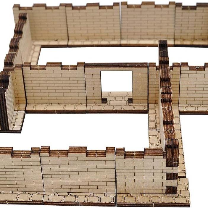 Dungeon Brick Walls (Set of 16) Wood Laser Cut 2