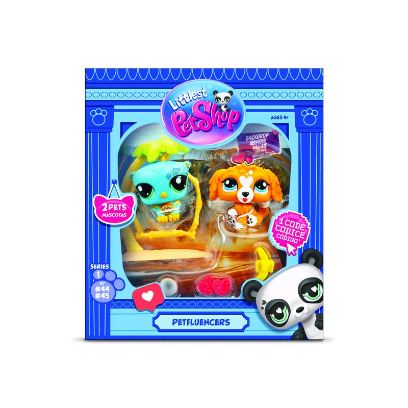 Littlest Pet Shop - Petfluencer Pairs - 2 Pets and 4 accessories, Insta-worthy Backdrop, Collector Card, and Virtual Code to unlock Roblox play