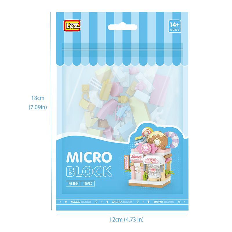 150pcs set Candy Shop Micro Building Block Set, Miniature Model Building Toy For Kids