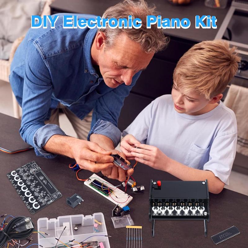 DIY Piano Soldering Project Kit learn to solder kits DIY Electronic Project Learning Circuit Solder Board Mini Upright Piano Soldering Project with Light-sensitive Vertical Electronics Kit for STEM Education Student DIY Instrument and Creative Present