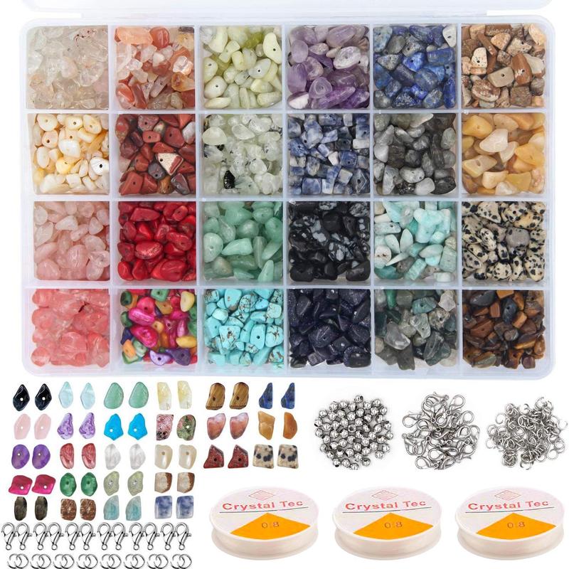 Mixed Color Stone Beads & Jewelry Making Tools (1323pcs set), DIY Jewelry Making Supplies for Necklace & Bracelet & Earrings, Jewelry Making Accessories