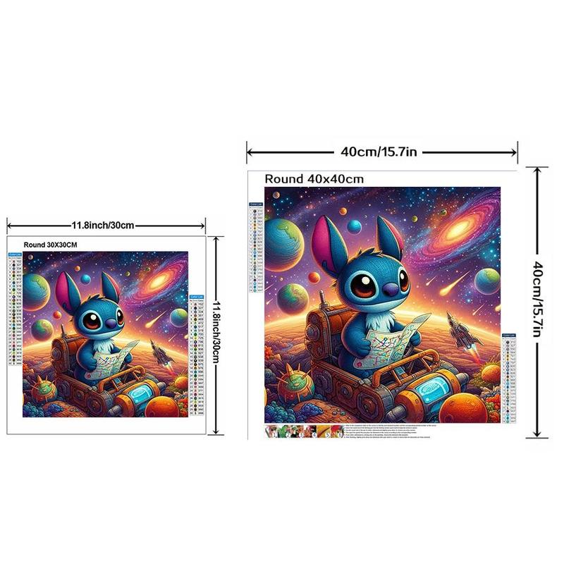 Cartoon Stitch Pattern DIY Diamond Arts Colorful Painting Kit without Frame, DIY 5D Diamond Arts Colorful Painting Kit, Wall Art Decor for Home