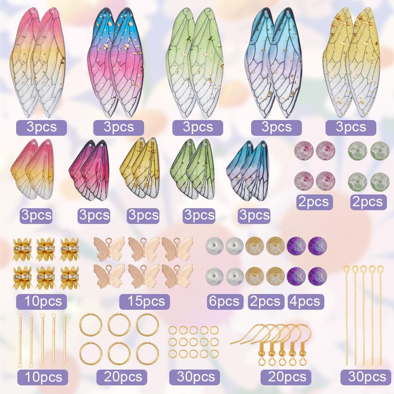 DIY Colorful Earing Making Kit Earrings Making Starter Kit DIY10 Style Cute Fun Earring Beads Charms for Jewelry Necklace Earring Making DIY Accessories for Women Girls