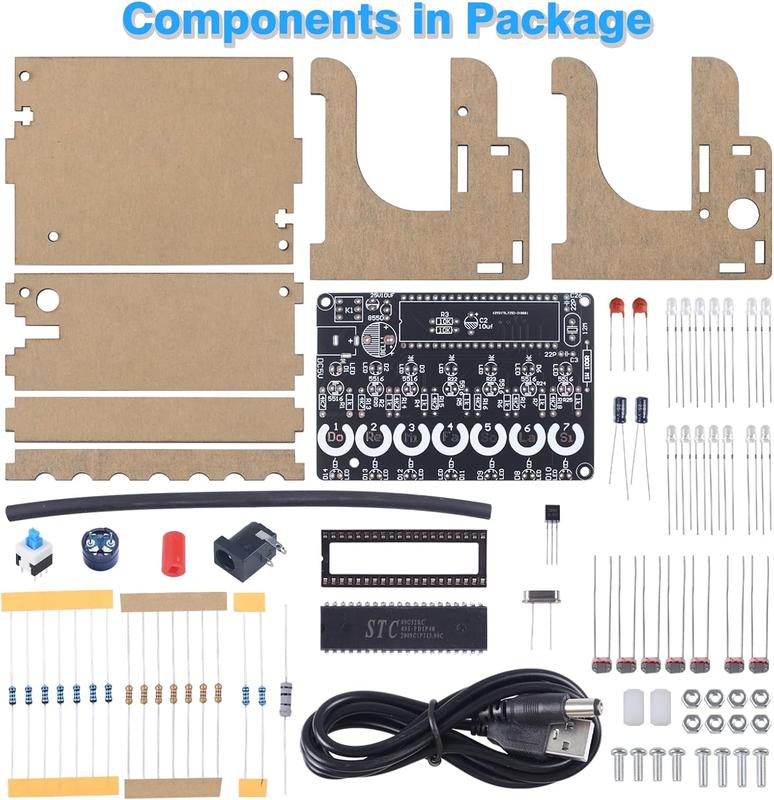 DIY Piano Soldering Project Kit learn to solder kits DIY Electronic Project Learning Circuit Solder Board Mini Upright Piano Soldering Project with Light-sensitive Vertical Electronics Kit for STEM Education Student DIY Instrument and Creative Present