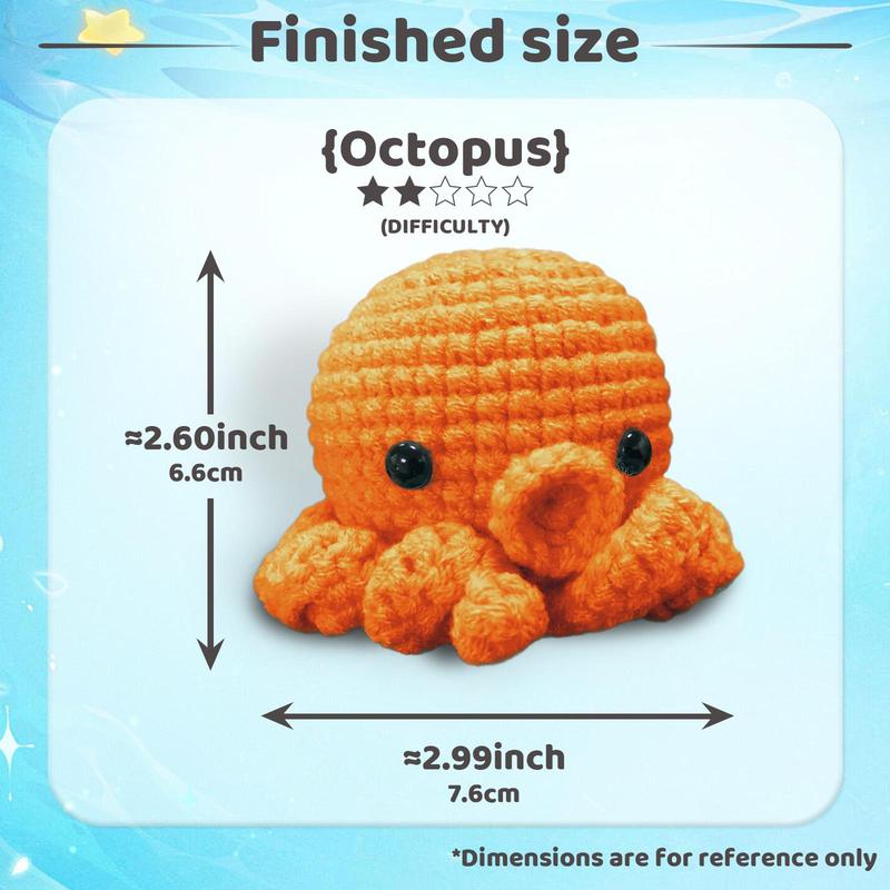 Cute Octopus Design Crochet Kit, DIY Knitting Kit with Random Color Accessories, Ideal Home Decor Craft for Family Bonding, Must-have Gift Option