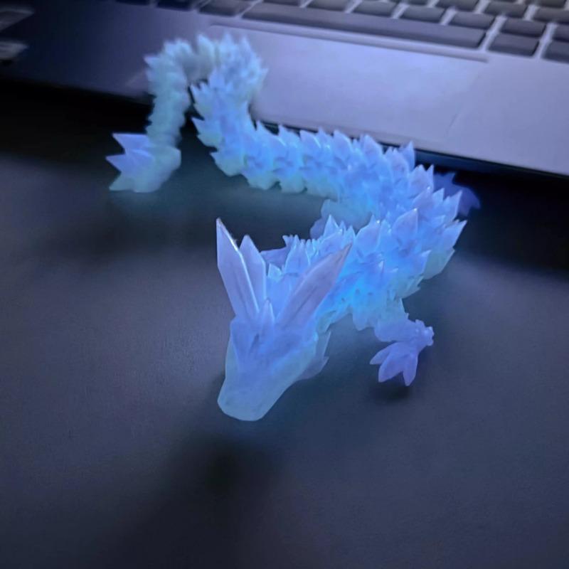 Luminous 3d Printed Dragon Figures Decor Child Toy Multi-Jointed Movable Articulated Dragon Toy For Home Car Tabletop Ornament