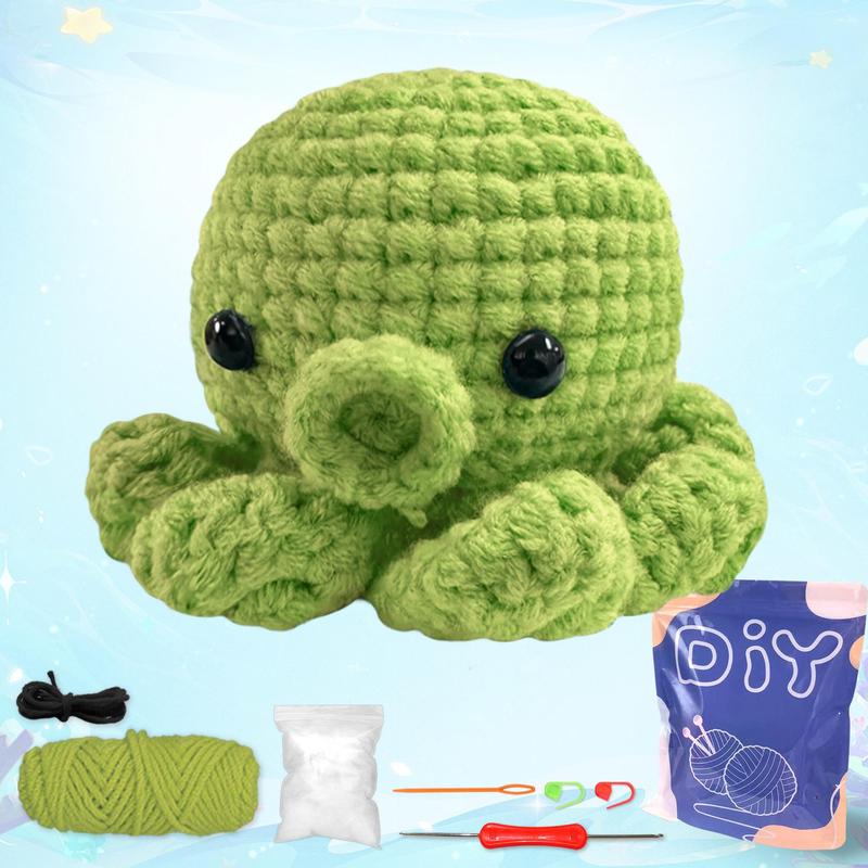 Cute Octopus Design Crochet Kit, DIY Knitting Kit with Random Color Accessories, Ideal Home Decor Craft for Family Bonding, Must-have Gift Option