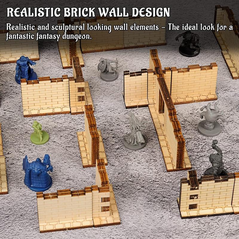 Dungeon Brick Walls (Set of 16) Wood Laser Cut 2