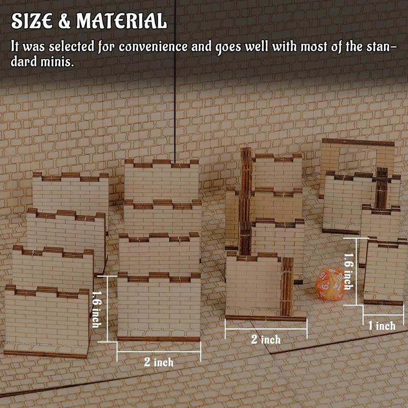 Dungeon Brick Walls (Set of 16) Wood Laser Cut 2