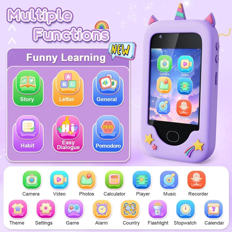 Kids Smart Phone for Girls - Unicorn Cell Phone Toy with 2.8