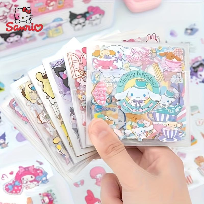 Hello Kitty & Friends 100-Count PET Stickers - Waterproof Cartoon & Animal Designs, Non-Repetitive Decal Collection for Scrap booking, corn stickers