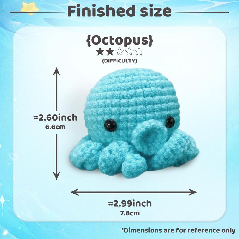 Cute Octopus Design Crochet Kit, DIY Knitting Kit with Random Color Accessories, Ideal Home Decor Craft for Family Bonding, Must-have Gift Option