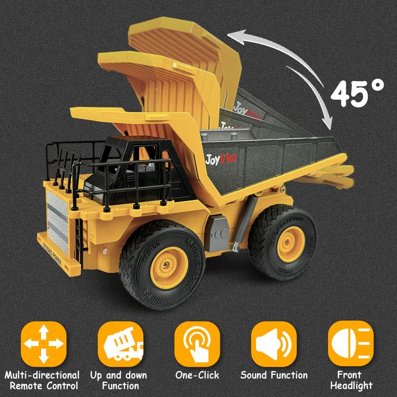 Construction Excavator - Toy Engineering Digger Truck, Remote Control Car for 4 5 6 7 8 9 10 11 Year Old Boys Girls, Educational Birthday Gifts for Kids 3 4 5 Years Old