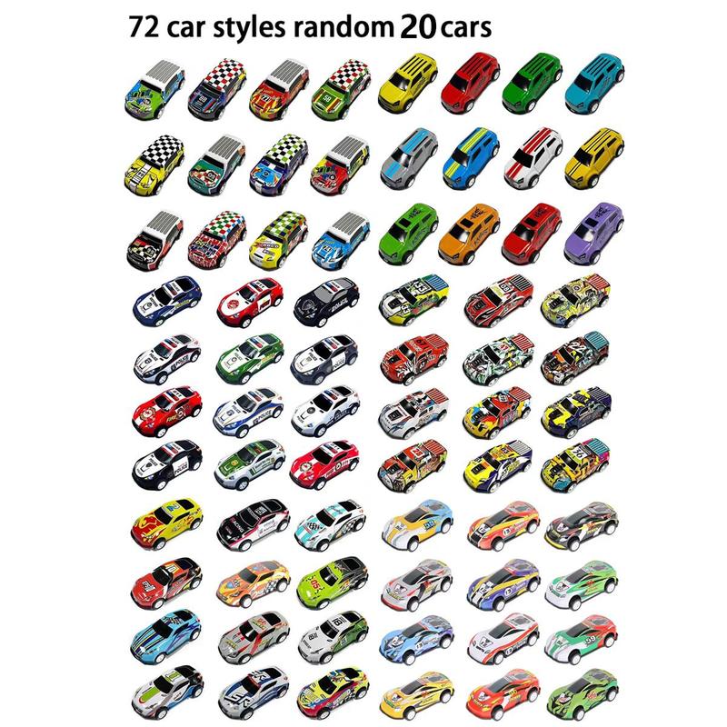 Random Car Toy with Storage Box, 20pcs box Pull Back Car Toy, Classic Car Model Toy, Mini Toy Race Car, Birthday Gifts Holiday Gifts