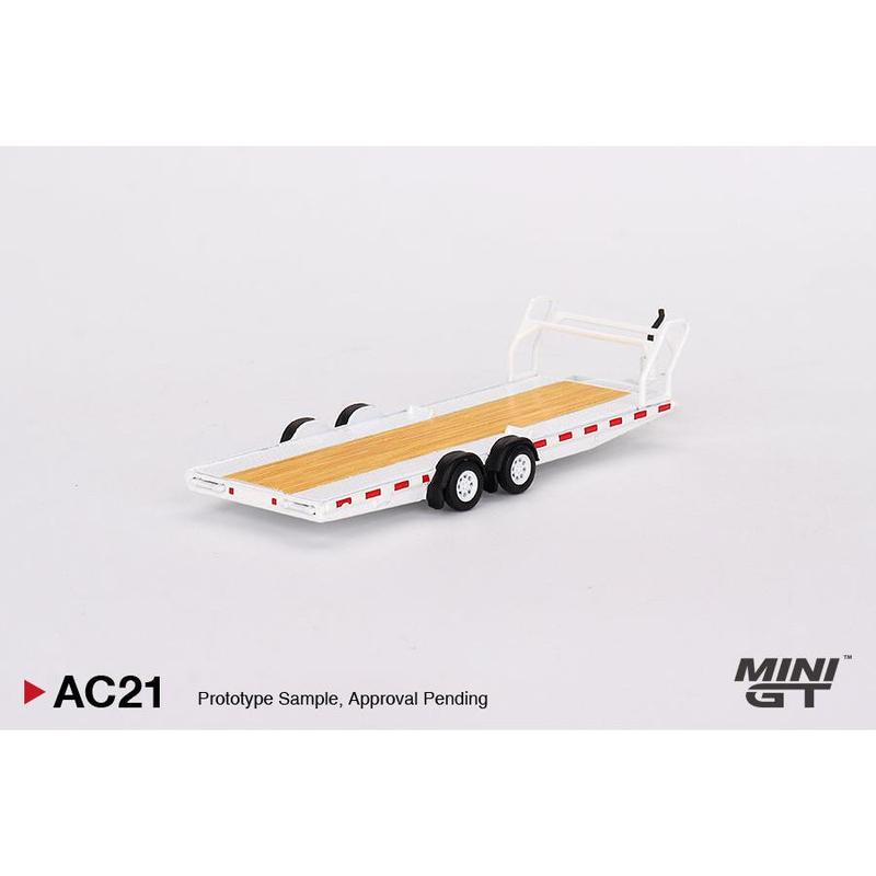 MiniGT 1:64 Car Hauler Trailer – White #AC21