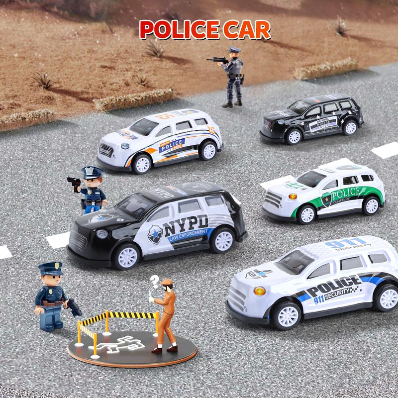 Set of 6 Toy Cars in 1:64 Scale, Collision-Flip Design, Pull Back Vehicles Perfect Gift vehicles