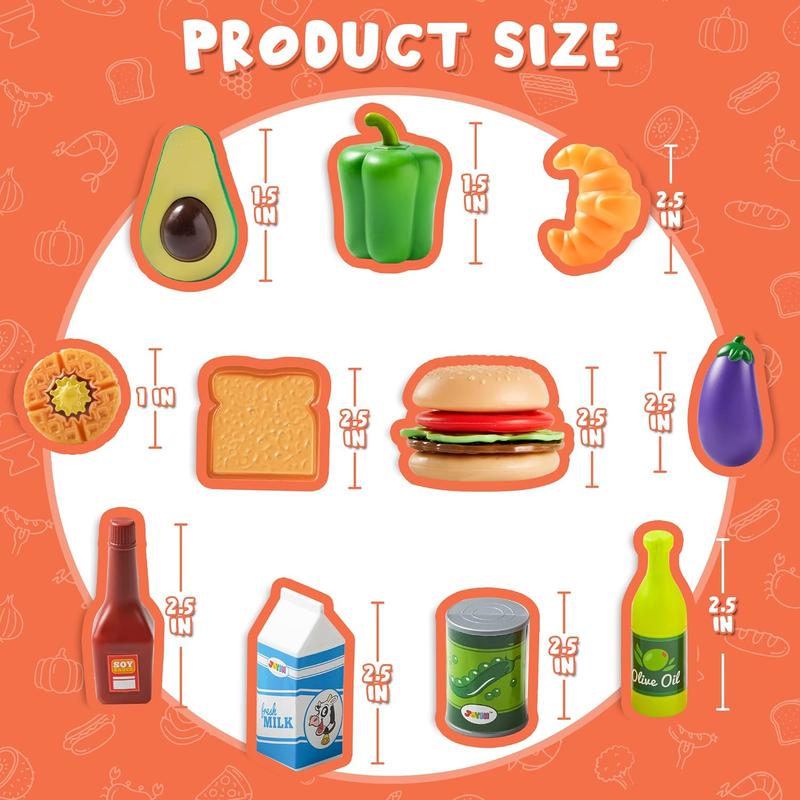 135 Pieces Children's Kitchen Toy Set, Market Role Play Toys, Educational Fake Food, Party Favor  for Kids