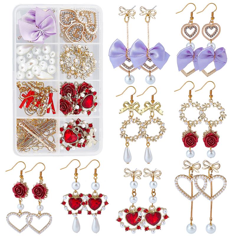 DIY Colorful Earing Making Kit Earrings Making Starter Kit DIY10 Style Cute Fun Earring Beads Charms for Jewelry Necklace Earring Making DIY Accessories for Women Girls