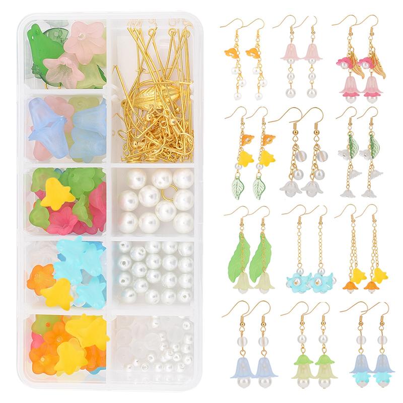 DIY Colorful Earing Making Kit Earrings Making Starter Kit DIY10 Style Cute Fun Earring Beads Charms for Jewelry Necklace Earring Making DIY Accessories for Women Girls