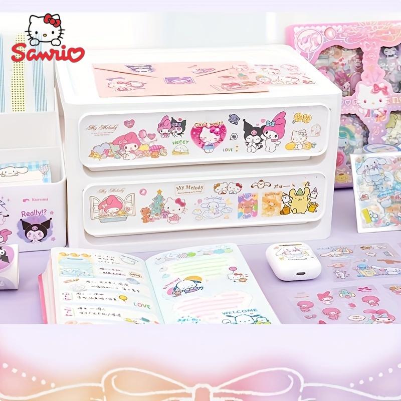 Hello Kitty & Friends 100-Count PET Stickers - Waterproof Cartoon & Animal Designs, Non-Repetitive Decal Collection for Scrap booking, corn stickers