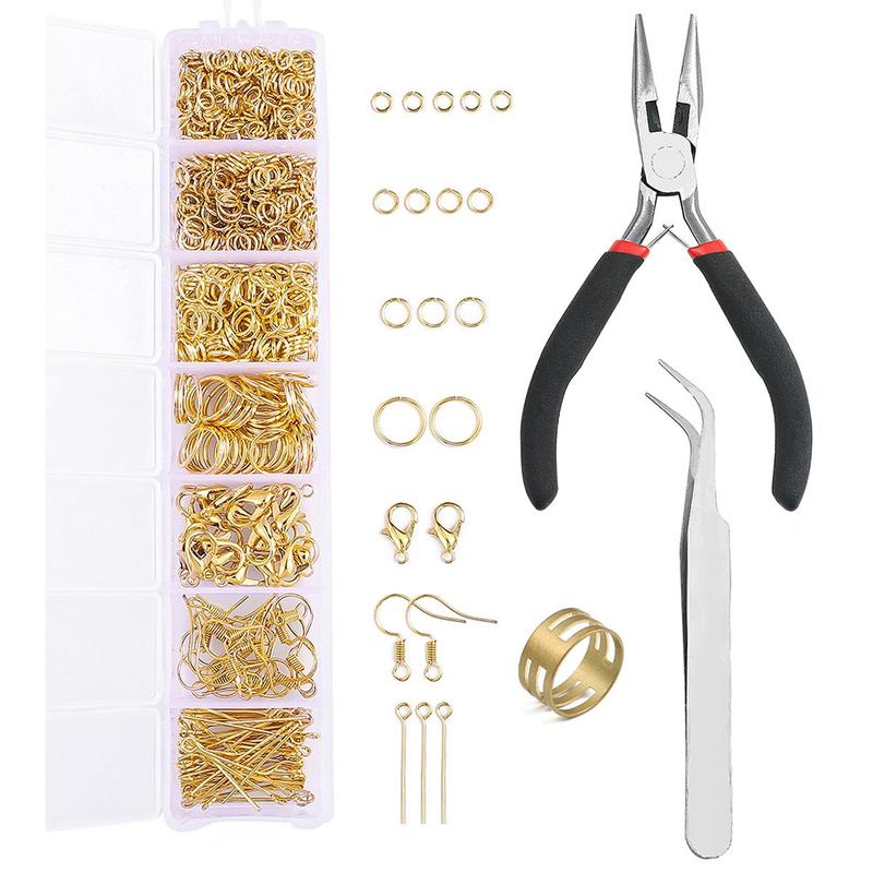 7 Grid Beading Tool Set (773pcs), DIY Handmade Headpiece Beaded Bracelet Necklace Earring Accessories, Flower Holder Lobster Buckle Pliers Tool Material Pack