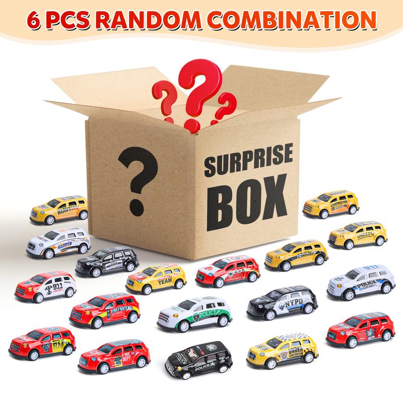 Set of 6 Toy Cars in 1:64 Scale, Collision-Flip Design, Pull Back Vehicles Perfect Gift vehicles