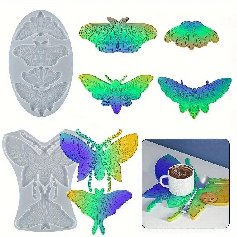 Butterfly Moth Design Silicone Mold, 1 Count DIY Cup Mat Mold, Creative Pot Holder Mold, DIY Craft Supplies for Home Decor