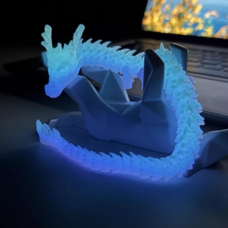 Luminous 3d Printed Dragon Figures Decor Child Toy Multi-Jointed Movable Articulated Dragon Toy For Home Car Tabletop Ornament