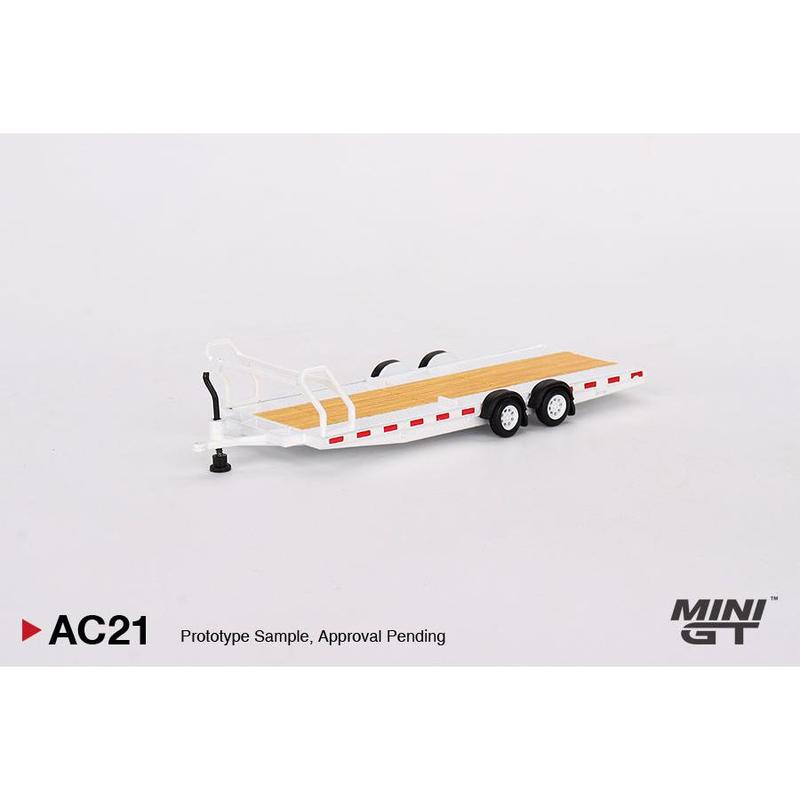 MiniGT 1:64 Car Hauler Trailer – White #AC21