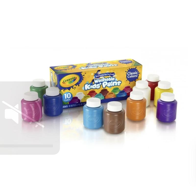 Crayola Washable Kids Paint Set, 10 Ct, Kids Stocking Stuffers, Holiday Arts & Crafts Supplies