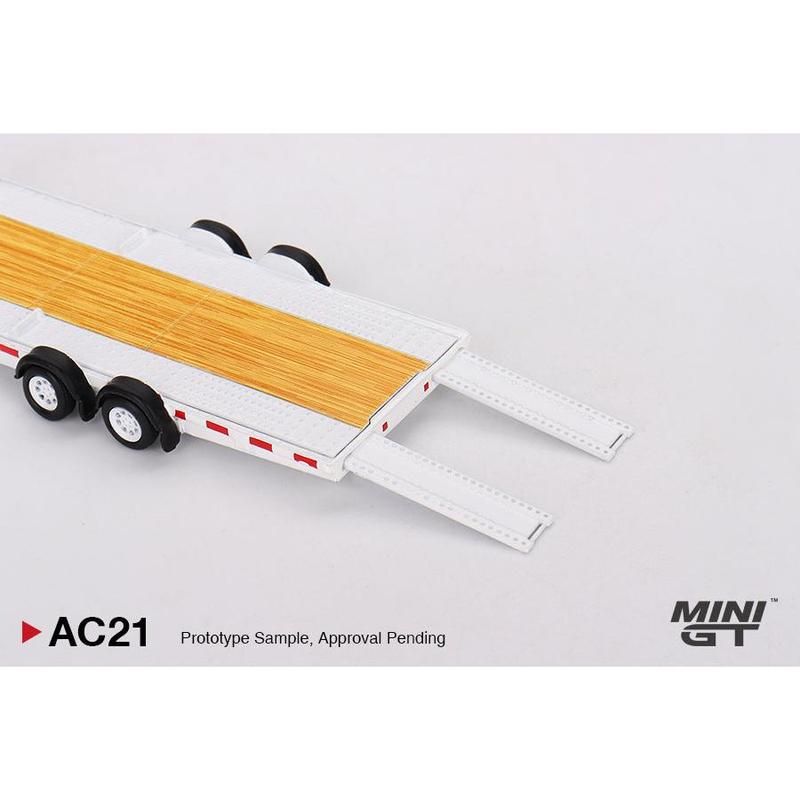 MiniGT 1:64 Car Hauler Trailer – White #AC21