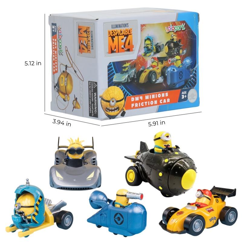 Official Minions Despicable Me 4–Toy Cars Gifts for Toddler Boys and Girls Age 3 4 5 6 7 8 Year 0ld | Minion toys,Racing Car Set，Christmas Gifts