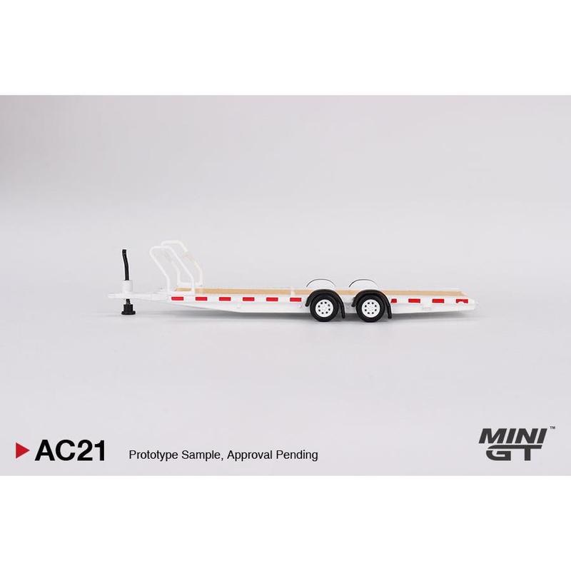 MiniGT 1:64 Car Hauler Trailer – White #AC21