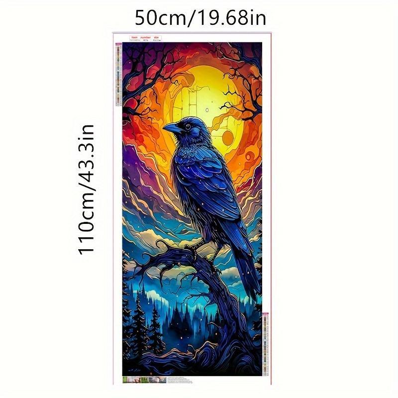 Crow Pattern Diamond Arts Colorful Painting Kit without Frame, 5D Diamond Decor Art Crafts Kit, DIY Wall Art Decorations