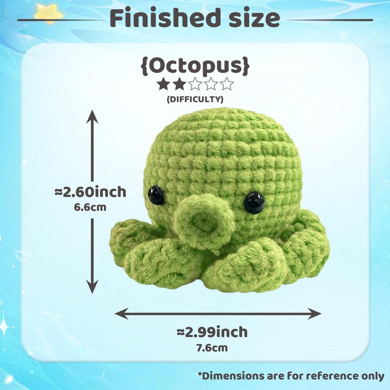 Cute Octopus Design Crochet Kit, DIY Knitting Kit with Random Color Accessories, Ideal Home Decor Craft for Family Bonding, Must-have Gift Option