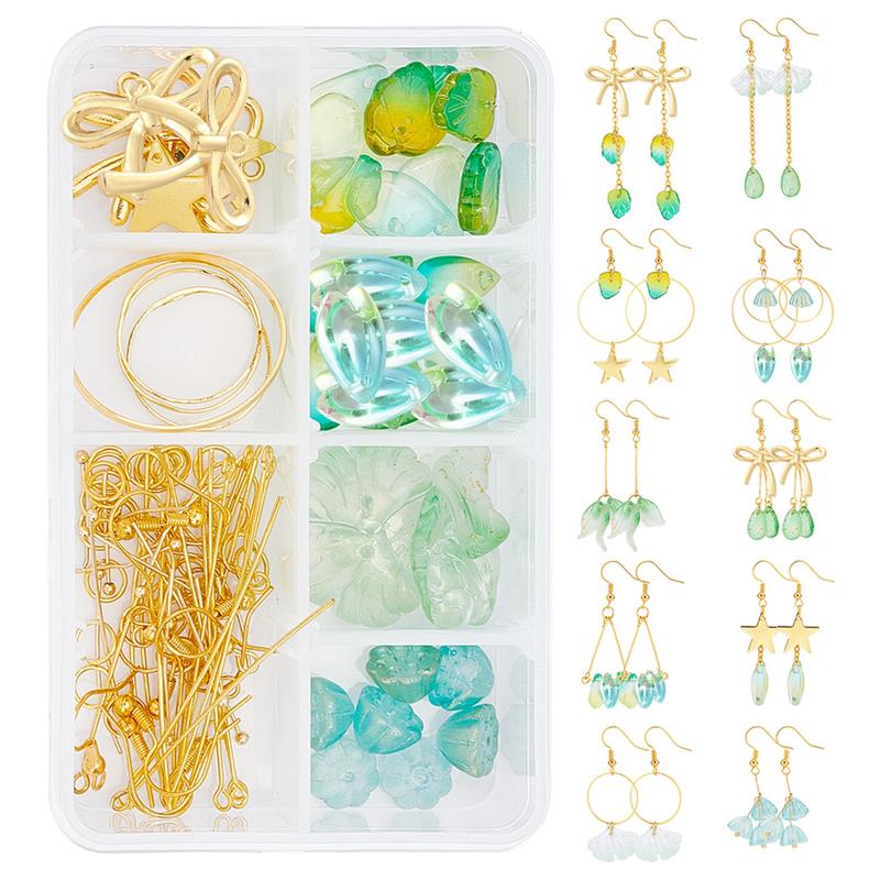 DIY Colorful Earing Making Kit Earrings Making Starter Kit DIY10 Style Cute Fun Earring Beads Charms for Jewelry Necklace Earring Making DIY Accessories for Women Girls