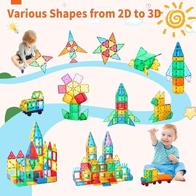 78pcs magnetic tile toys,puzzle toys, magnetic puzzle building set , Boys and girls gifts set