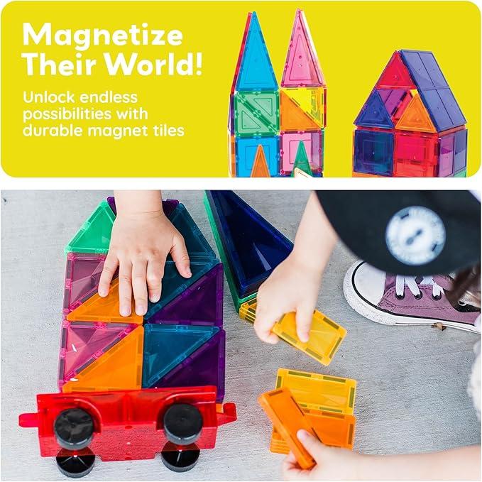 Car building block Construction Kit block set, Magnetic Tiles Kids Toys Magnet Toys for Toddler Magnetic Blocks Toys Preschool STEM Learning Sensory Montessori Toys for 3-12 year Old Boys Kids, Safe Creativity Toddler Kids Toys, Christmas train,Gift model