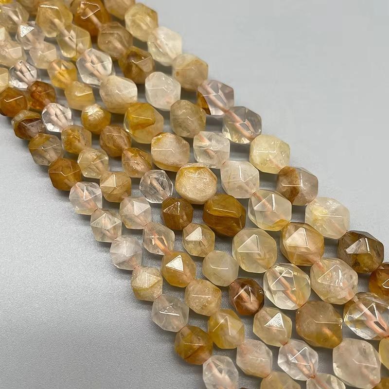 Natural Tangerine Quartz Gemstone Star Cutting Faceted Round Loose Beads Cutting Beads For DIY Jewelry Making Desig Handmade Crafts Bracelet, Necklace, Earrings AAA Quality 15.5 Inches Long, Semi Precious Stone, Spacer beads