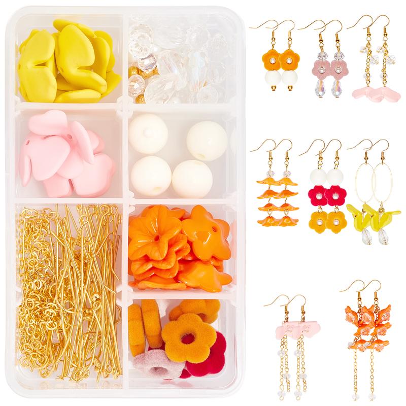 DIY Colorful Earing Making Kit Earrings Making Starter Kit DIY10 Style Cute Fun Earring Beads Charms for Jewelry Necklace Earring Making DIY Accessories for Women Girls