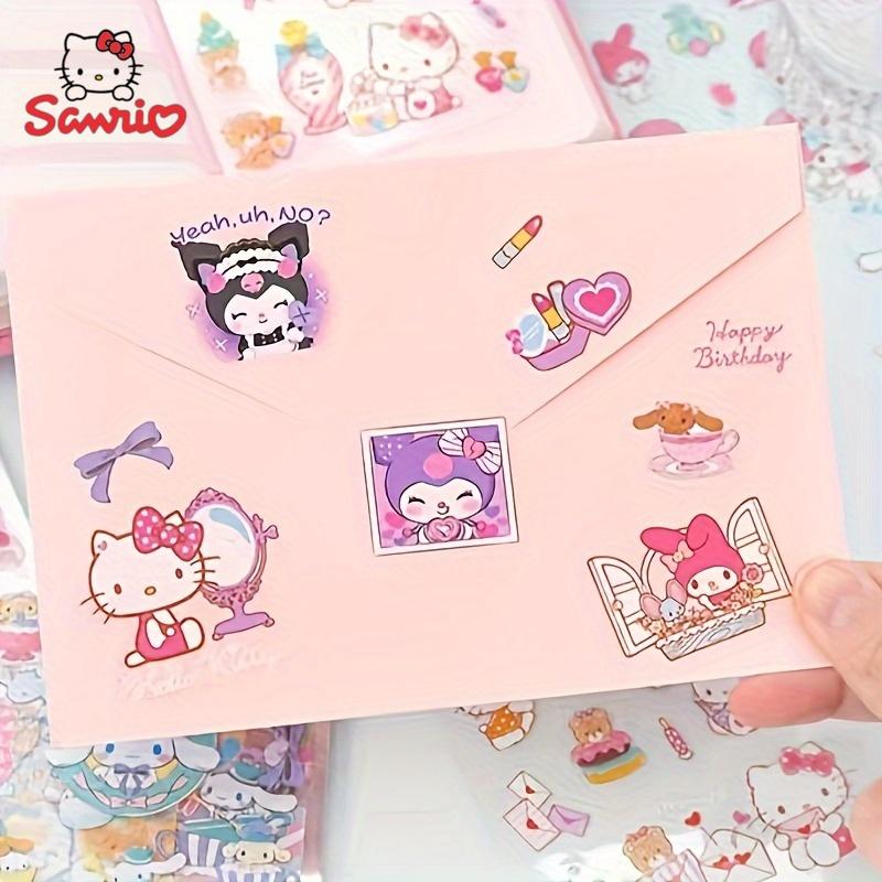 Hello Kitty & Friends 100-Count PET Stickers - Waterproof Cartoon & Animal Designs, Non-Repetitive Decal Collection for Scrap booking, corn stickers