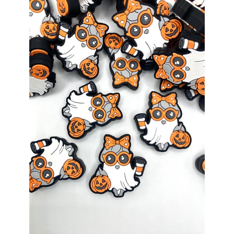 Excuse Me, But Boo! Silicone Focal Beads | Ghost Beads | Pumpkin Beads