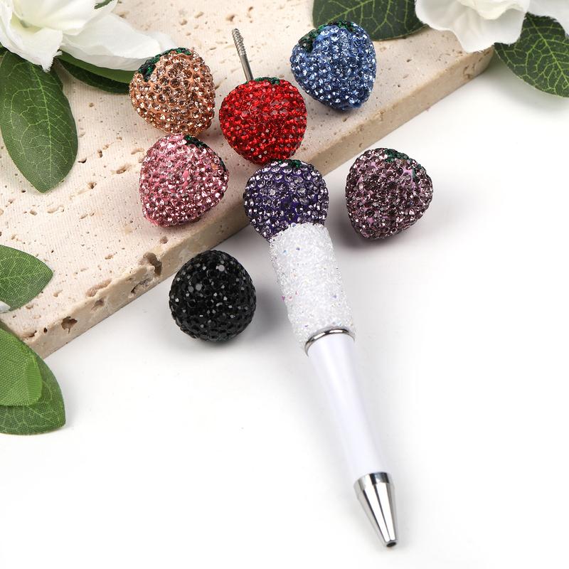 Qty 20 Fully drilled strawberry beads drill ball strawberry vertical hole loose beads handmade diy