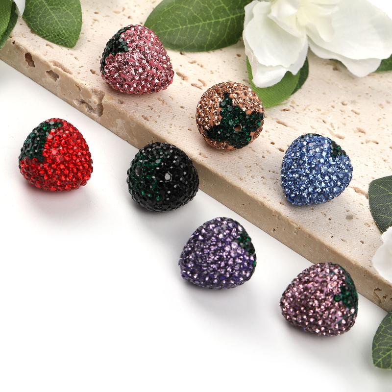 Qty 20 Fully drilled strawberry beads drill ball strawberry vertical hole loose beads handmade diy